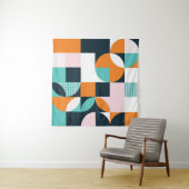 Abstract geometrisch: kleurrijk 3D-effect. Wandkleed (In Situ (horizontaal))