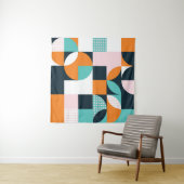 Abstract geometrisch: kleurrijk 3D-effect. Wandkleed (In situ)