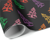Abstract geometrisch kleurrijk kerstboompatroon cadeaupapier (Rol Hoek)