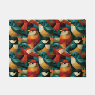 Abstract Geometrisch Kleurrijk Vogels Naadloos Pat Deurmat
