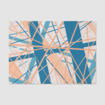 Abstract Geometrisch Koel Blauw Perzik Weefselpapi