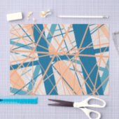 Abstract Geometrisch Koel Blauw Perzik Weefselpapi Tissuepapier (Craft)