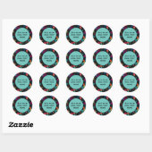 Abstract Geometrisch Kubuspatroon Aangepaste Tekst Ronde Sticker (Vel)