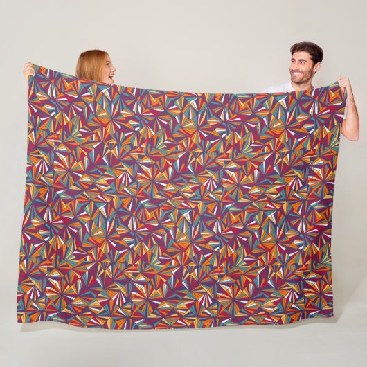 Abstract Geometrisch Kunst Dekken Fleece Deken (In situ)