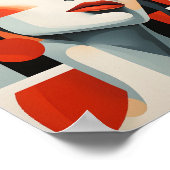 Abstract Geometrisch Kunst Kubist Vrouwenportret Poster (Hoek)