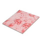 Abstract geometrisch kunstrood roze keramisch tege tegeltje (Zijkant)