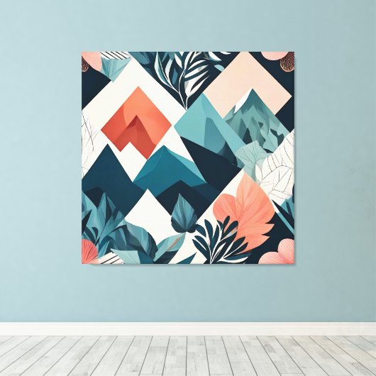 abstract geometrisch landschap canvas afdruk (Insitu (Houten vloer))