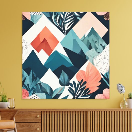 abstract geometrisch landschap canvas afdruk (Insitu (Woonkamer))