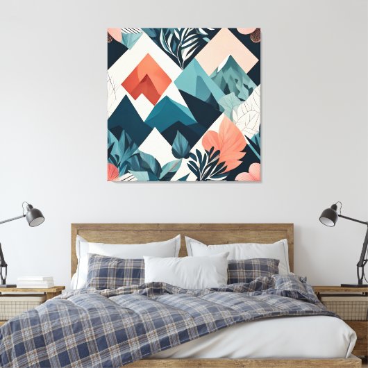 abstract geometrisch landschap canvas afdruk (Insitu (Slaapkamer))