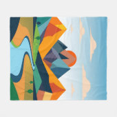 Abstract Geometrisch Landschap Fleece Deken (Voorkant (Horizontaal))