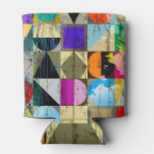 Abstract geometrisch: lijnen en spatten blikjeskoeler (Achterkant)