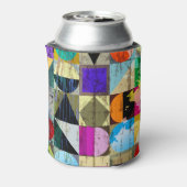 Abstract geometrisch: lijnen en spatten blikjeskoeler (Blikje Achterkant)