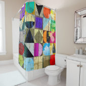 Abstract geometrisch: lijnen en spatten douchegordijn (In situ)