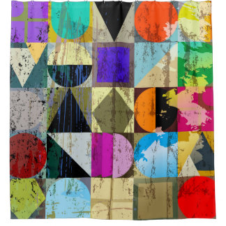 Abstract geometrisch: lijnen en spatten douchegordijn