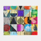 Abstract geometrisch: lijnen en spatten fleece deken (Voorkant (Horizontaal))