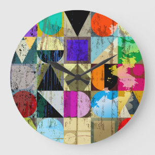 Abstract geometrisch: lijnen en spatten grote klok