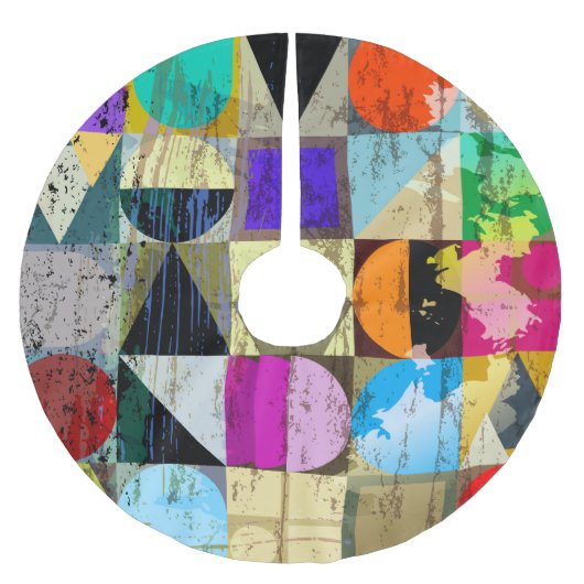 Abstract geometrisch: lijnen en spatten kerstboom rok (Voorkant)
