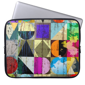 Abstract geometrisch: lijnen en spatten laptop sleeve