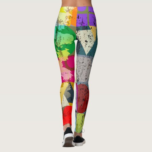 Abstract geometrisch: lijnen en spatten leggings (Achterkant)