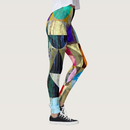 Abstract geometrisch: lijnen en spatten leggings (Rechts)