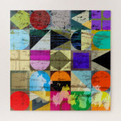 Abstract geometrisch: lijnen en spatten legpuzzel (Horizontaal)