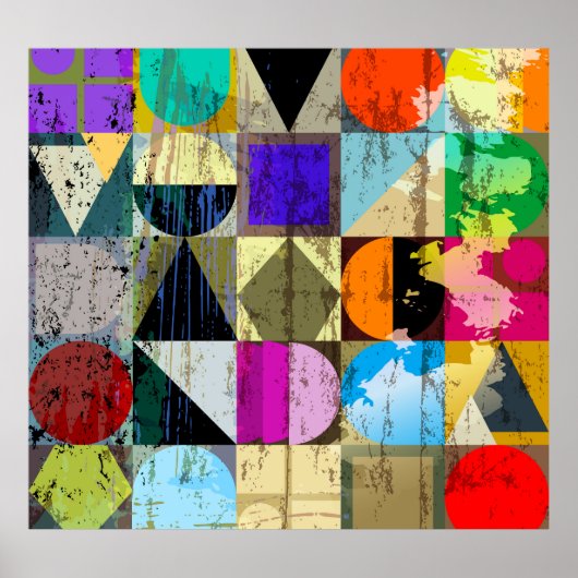 Abstract geometrisch: lijnen en spatten poster (Voorkant)