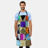 Abstract geometrisch: lijnen en spatten schort (Gedragen)