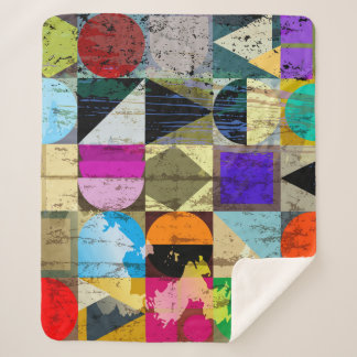 Abstract geometrisch: lijnen en spatten sherpa deken