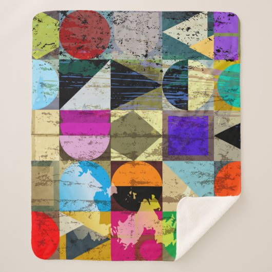 Abstract geometrisch: lijnen en spatten sherpa deken (Voorkant)