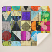 Abstract geometrisch: lijnen en spatten sherpa deken (Voorkant (horizontaal))