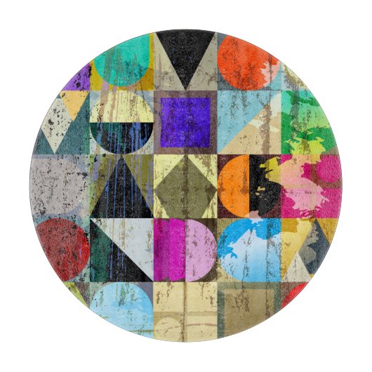 Abstract geometrisch: lijnen en spatten snijplank (Voorkant)