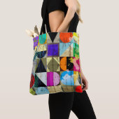 Abstract geometrisch: lijnen en spatten tote bag (Dichtbij)