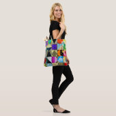 Abstract geometrisch: lijnen en spatten tote bag (Op model)