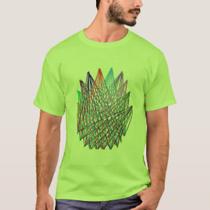 Abstract geometrisch lijnkunst T-shirt