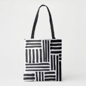 Abstract geometrisch lijnpatroon tote bag (Voorkant)