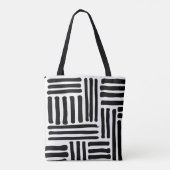 Abstract geometrisch lijnpatroon tote bag (Achterkant)