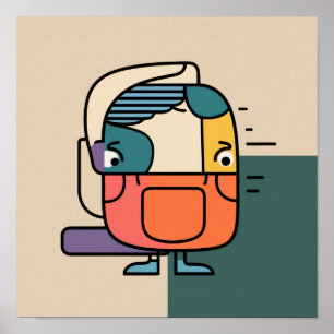 Abstract geometrisch Man Poster