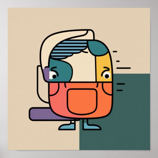 Abstract geometrisch Man Poster (Voorkant)