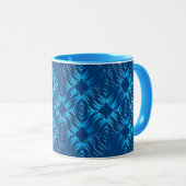 Abstract geometrisch marinepatroon mok (Voorkant rechts)
