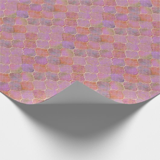 Abstract Geometrisch: Marokkaanse Gouden Waterverf Cadeaupapier (Hoek)