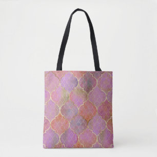 Abstract Geometrisch: Marokkaanse Gouden Waterverf Tote Bag