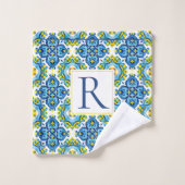 Abstract geometrisch mediterraan tegel patroon bad handdoek (Wasdoekje)