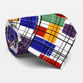 Abstract, geometrisch, meerkleurig stropdas (Opgerold)
