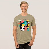 Abstract geometrisch Memphis stijl 80s retro patro Tri-Blend Shirt (Voorkant volledig)