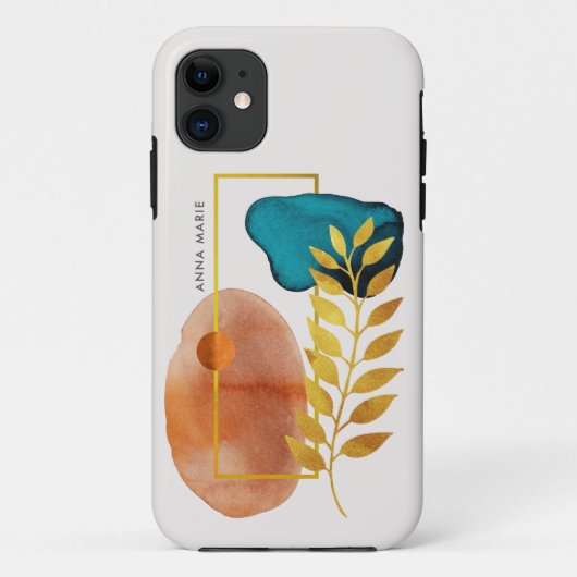 Abstract geometrisch midden-eeuws modern minimalis Case-Mate iPhone case (Achterkant)