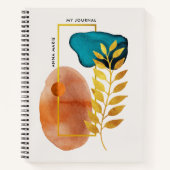 Abstract geometrisch midden-eeuws modern minimalis notitieboek (Voorkant)