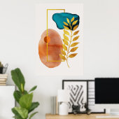 Abstract geometrisch midden-eeuws modern minimalis poster (Thuiskantoor)