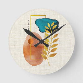 Abstract geometrisch midden-eeuws modern minimalis ronde klok