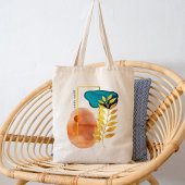 Abstract geometrisch midden-eeuws modern minimalis tote bag