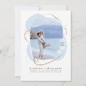 Abstract geometrisch modern Bewaar de datumfoto Save The Date (Voorkant)